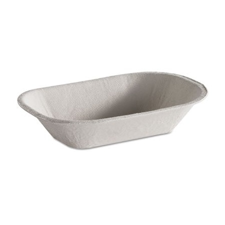Huhtamaki Chinet, Savaday Molded Fiber Food Tray, Beige, 6x4, 4PK 10408CT